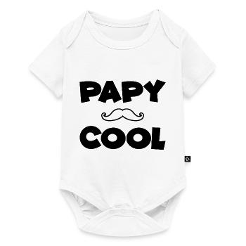 tee shirt papy cool - Body à manches courtes Premium Bébé - blanc - Devant