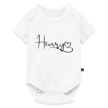 Henry Last Name First Name Heart Decor - Baby Premium short-sleeve bodysuit - white - Front