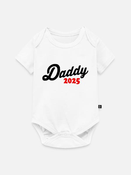 Daddy 2025 - Baby Premium Kurzarmbody - Weiß