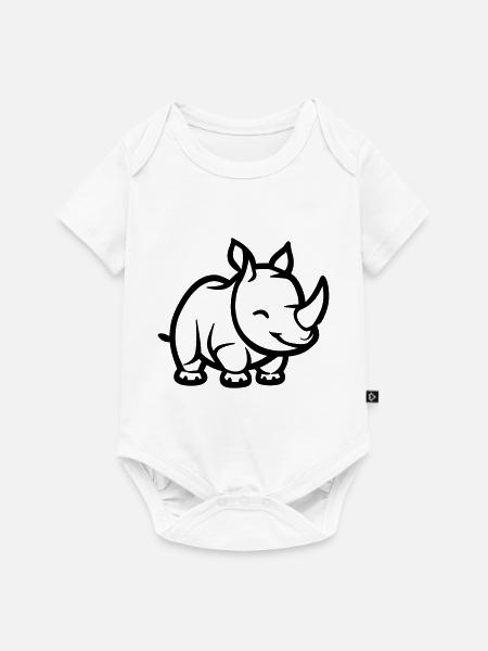 Nashorn - Baby Premium Kurzarmbody - Weiß