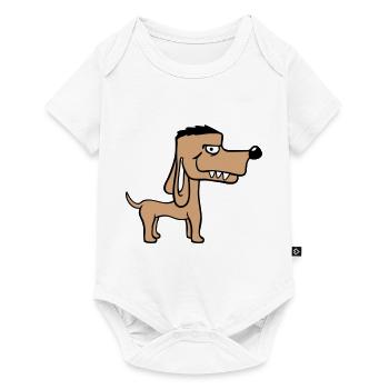 Chien Se Tient Méchant Méchant Dents Dangereuses Monstre Fun - Body à manches courtes Premium Bébé - blanc - Devant