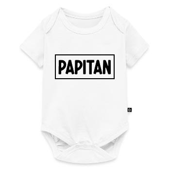 Papa Papi Vater Tochter Sohn Vatertag Männer Shirt - Baby Premium Kurzarmbody - Weiß - Vorne