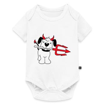 Dog Devil Satan Hell Evil Trident Horns Cool - Baby Premium short-sleeve bodysuit - white - Front