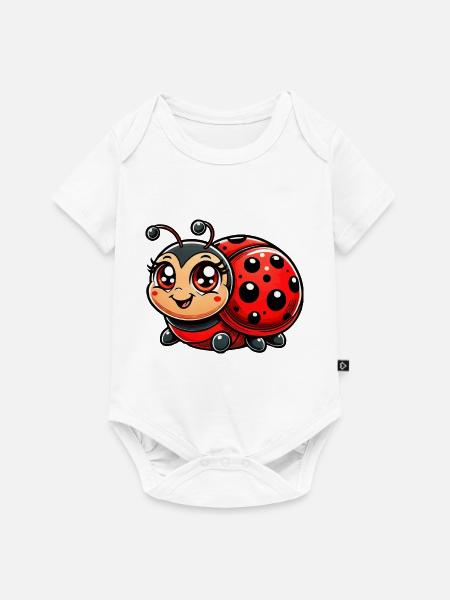 marienkäfer cartoon tier - Baby Premium Kurzarmbody - Weiß