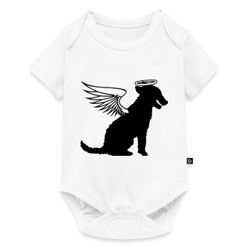 Hund Engel Heiligenschein Flügel Himmel Engelchen - Baby Premium Kurzarmbody - Weiß - Vorne