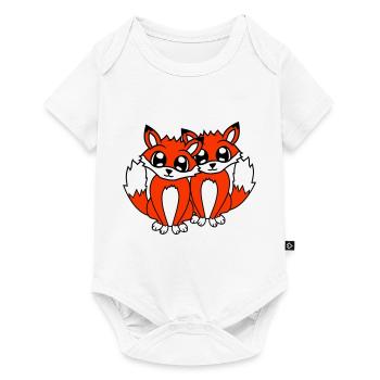 2 Foxes Friends Red Fox Two Wild Animals Team - Baby Premium short-sleeve bodysuit - white - Front