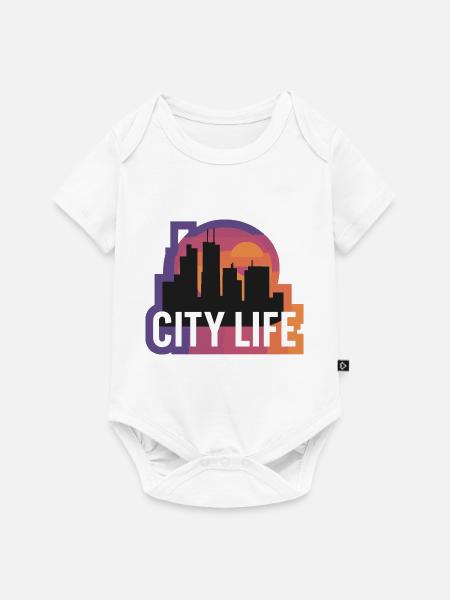 STADTLEBEN - Baby Premium Kurzarmbody - Weiß