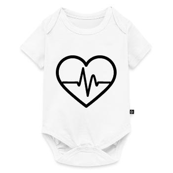battement de coeur - Body à manches courtes Premium Bébé - blanc - Devant