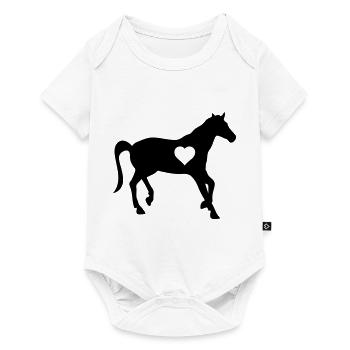 Cheval amour coeur - Body à manches courtes Premium Bébé - blanc - Devant