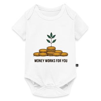 L’ARGENT TRAVAILLE POUR VOUS - Body à manches courtes Premium Bébé - blanc - Devant