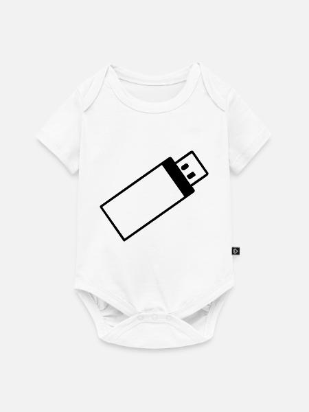 USB-Stick - Baby Premium Kurzarmbody - Weiß