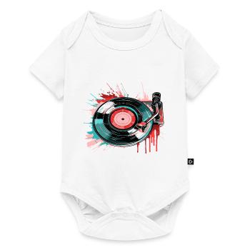 Disque Vinyle Disque LP Platine Vinyle Rétro - Body à manches courtes Premium Bébé - blanc - Devant