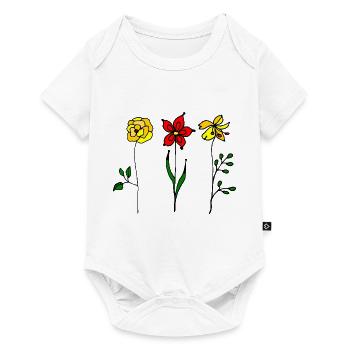 Blumen - Baby Premium Kurzarmbody - Weiß - Vorne