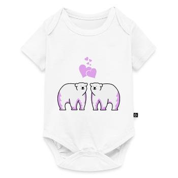 Polar bears in love - Baby Premium short-sleeve bodysuit - white - Front