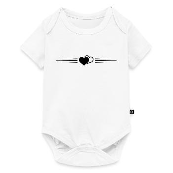 Ligne de symbole de cœurs - Body à manches courtes Premium Bébé - blanc - Devant