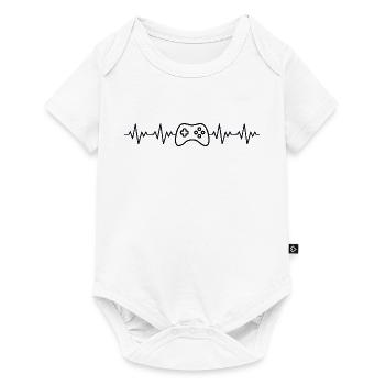 Controller Gamer EKG Herzschlag - Baby Premium Kurzarmbody - Weiß - Vorne