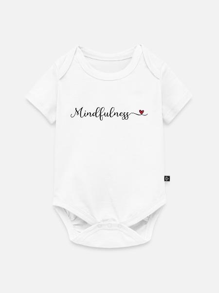 Achtsamkeit süßes Logo mit Herz - Baby Premium Kurzarmbody - Weiß