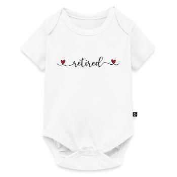 Zurückgezogene niedliche Typografie mit Herz - Baby Premium Kurzarmbody - Weiß - Vorne