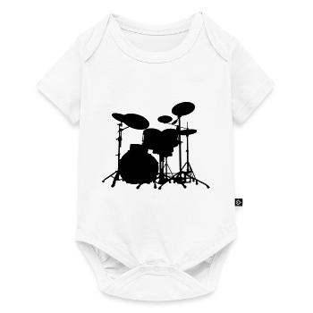 Schlagzeug - Drums - Baby Premium Kurzarmbody - Weiß - Vorne
