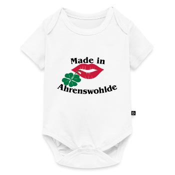 Made in Ahrenswohlde - Baby Premium Kurzarmbody - Weiß - Vorne