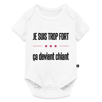 trop fort - Body à manches courtes Premium Bébé - blanc - Devant