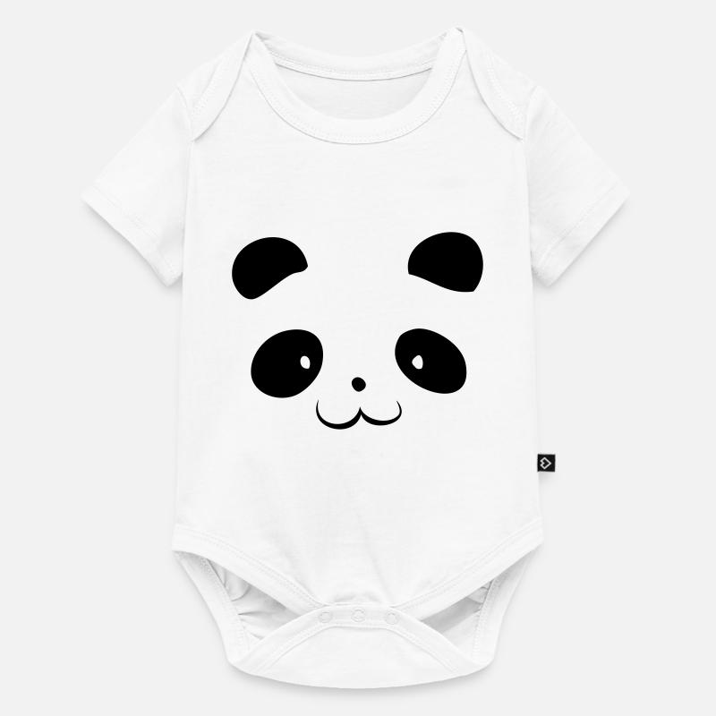 Panda Head - Body à manches courtes Premium Bébé - blanc