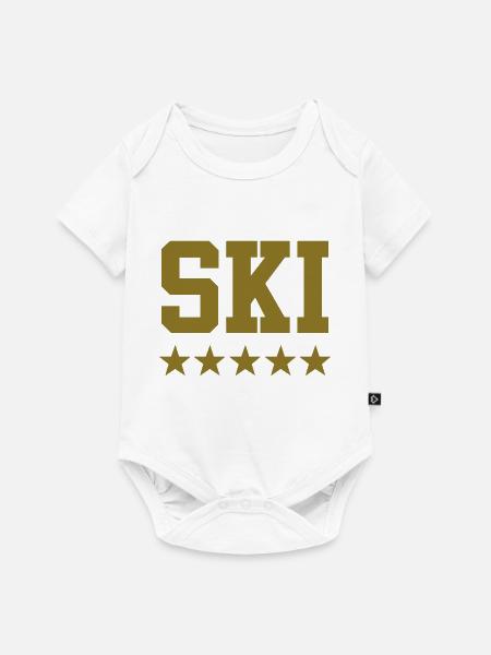 ski - Baby Premium Kurzarmbody - Weiß