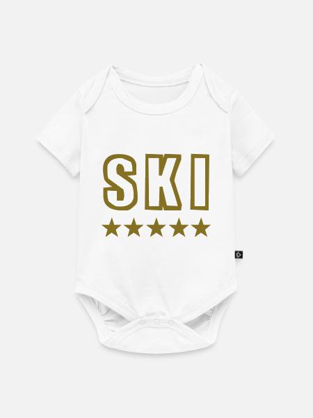 ski - Baby Premium Kurzarmbody - Weiß