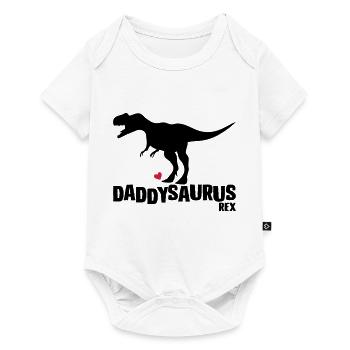 Journée Idée cadeau des pères daddysaurus - fête des pères - Body à manches courtes Premium Bébé - blanc - Devant