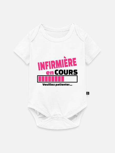 infirmière en cours - Body à manches courtes Premium Bébé - blanc