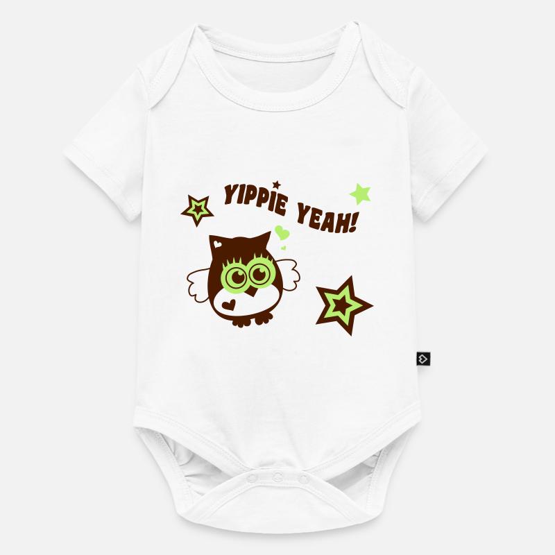 Owl - Yippie Yeah! - Body à manches courtes Premium Bébé - blanc