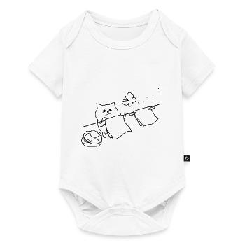 Chemise drôle de chat - Body à manches courtes Premium Bébé - blanc - Devant