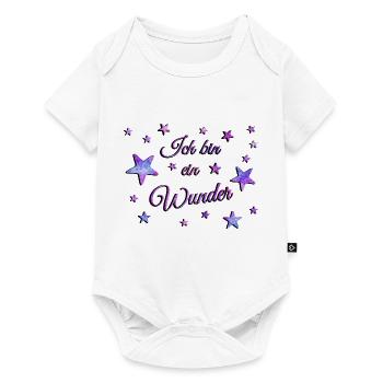 Ich bin ein Wunder - lila | Sterne Geburt Baby - Baby Premium Kurzarmbody - Weiß - Vorne