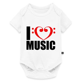 I love music - Body à manches courtes Premium Bébé - blanc - Devant