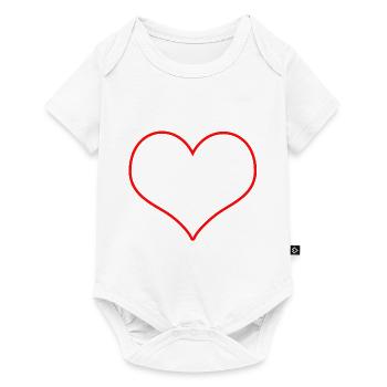 transparent red heart - Baby Premium short-sleeve bodysuit - white - Front