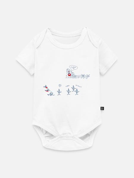 hurra santa kommt - Baby Premium Kurzarmbody - Weiß