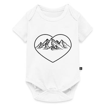 randonnée forme montagnes coeur amour j'aime huegel alpes - Body à manches courtes Premium Bébé - blanc - Devant
