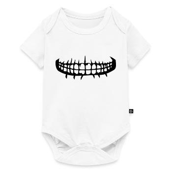 grin teeth mouth horror halloween scary boes - Baby Premium short-sleeve bodysuit - white - Front