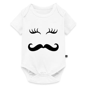 Moustache & eyelashes - Baby Premium short-sleeve bodysuit - white - Front