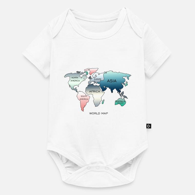 World Map, World Map - Baby Premium short-sleeve bodysuit - white
