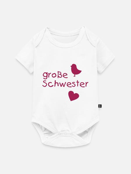 Große Schwester - Baby Premium Kurzarmbody - Weiß