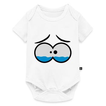 Sad Crying Comic Eyes - Baby Premium Kurzarmbody - Weiß - Vorne