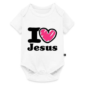 i Love Jesus_V1 - Baby Premium short-sleeve bodysuit - white - Front