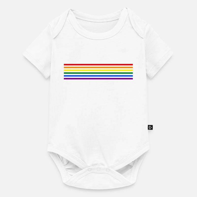 Rainbow Stripes - Baby Premium short-sleeve bodysuit - white