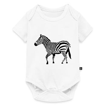 zebra Zeichnung Zebra-Vektor-Savanne - Baby Premium Kurzarmbody - Weiß - Vorne