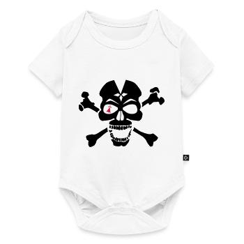 skull skull bone ermine eye - Baby Premium short-sleeve bodysuit - white - Front