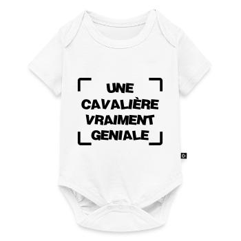 Equitation / Cheval / Cavalier / Cavalière / Sport - Body à manches courtes Premium Bébé - blanc - Devant