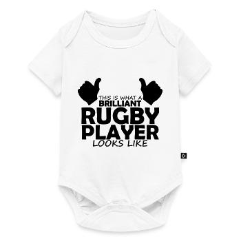 brilliant rugby player - Baby Premium short-sleeve bodysuit - white - Front