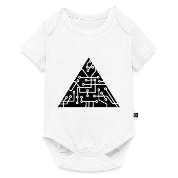 triangular shape microchip technology cool design - Baby Premium short-sleeve bodysuit - white - Front