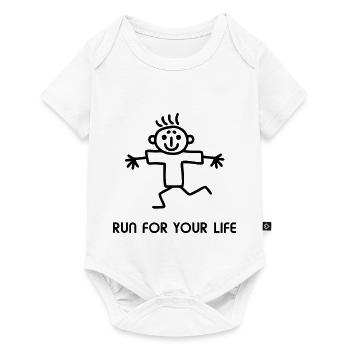 Strichmännchen run - Baby Premium Kurzarmbody - Weiß - Vorne